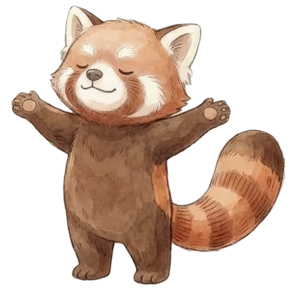 Red panda enjoying fresh air