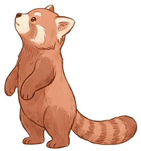 Illustration of a thoughtful panda with questions