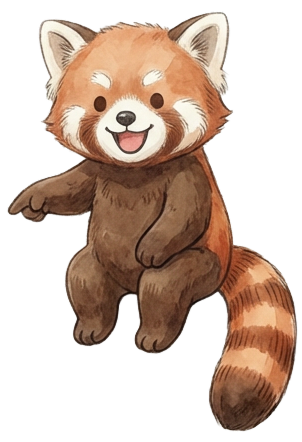 Red panda pointing