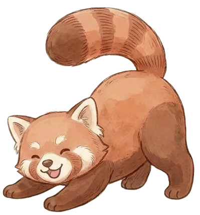 Red panda stretching