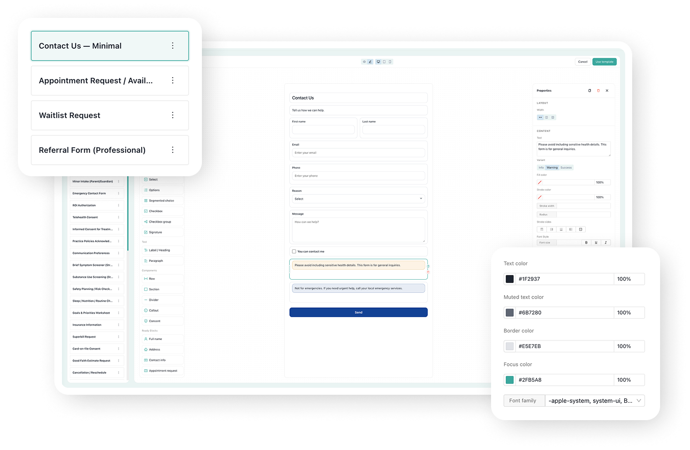 Soli Forms template builder